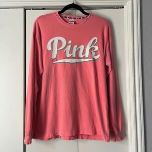 PINK Victoria's Secret Long Sleeve Graphic Tee Comfy Casual Top S‎